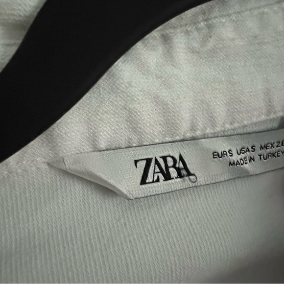 Zara Cream Ruched Button-Down Women's Shirt - Picture 4 of 7